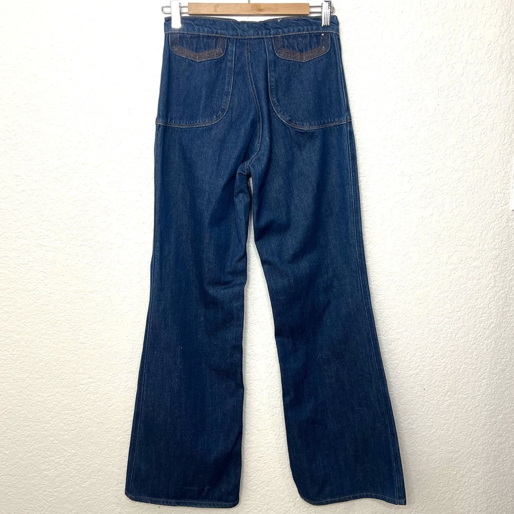 J Brand Flare Jeans Dark Wash Mid Rise 70’s Retro No Pockets Size 27 - Picture 8 of 12